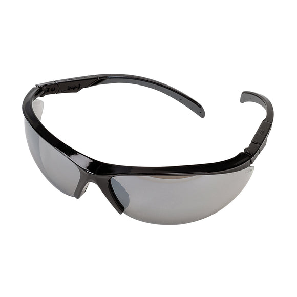 SAFETY WORKS Essential Adjustable Safety Glasses with Black Frame and Gray Anti-Fog Lens