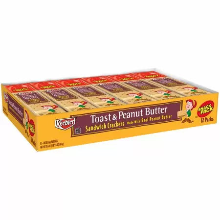 Keebler Toast & Peanut Butter Sandwich Crackers-12 Pk/Bx (12 Pack/Box)