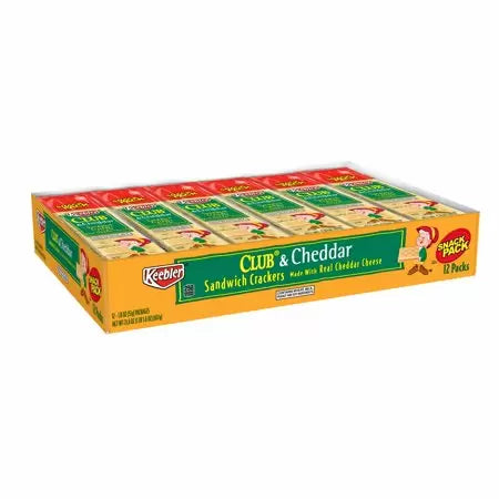 Keebler Club & Cheddar Sandwich Crackers (12 Pack/Box)