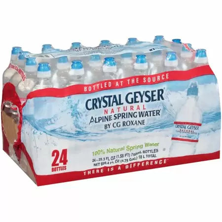 Crystal Geyser Alpine Spring Water, Sport Cap, 25.3 Fl Oz, 24 Ct (25.3 Oz.)