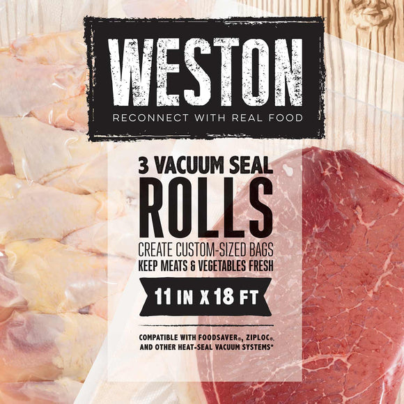 Weston® Vacuum Sealer Bags, 11 In X 18 Ft Roll 3-Pack (11