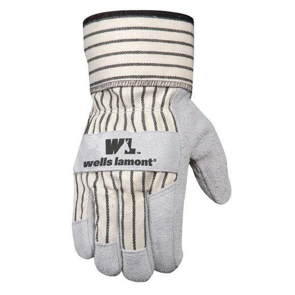Wells Lamont Heavy Duty Split Cowhide Leather Palm Work Gloves (Large)