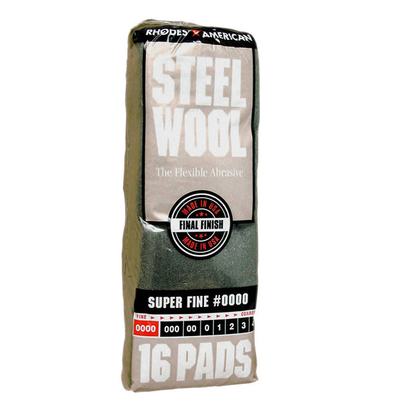 Homax® Steel Wool, Super Fine, Grade #0000 16 Pads (16 Pads)
