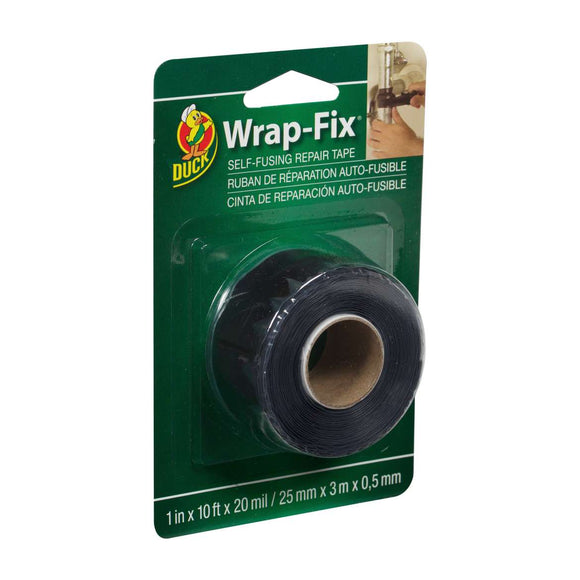 Duck® Brand Wrap-Fix® Self-Fusing Repair Tape - Black, 1 in. x 10 ft. (1
