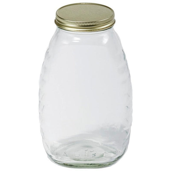 LITTLE GIANT GLASS HONEY JAR WITH LID (32 OZ-12 PK)