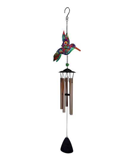Red Carpet Studios Windchime Beautiful Metal and Glass 31-Inch Suncatcher Wind Chime with S-Hook, Hummingbird (31