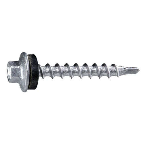 Monster Fastener Silver Ruspert Coated Steel Hex Washer Head Pole Barn Self-Drilling Screws