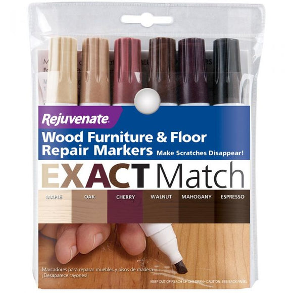 Rejuvenate Exact Match Wood Furniture & Floor Repair Markers (6-Piece Set) (6