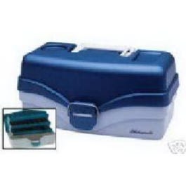 Tackle Box, 2-Tray, Blue Metallic/Off White