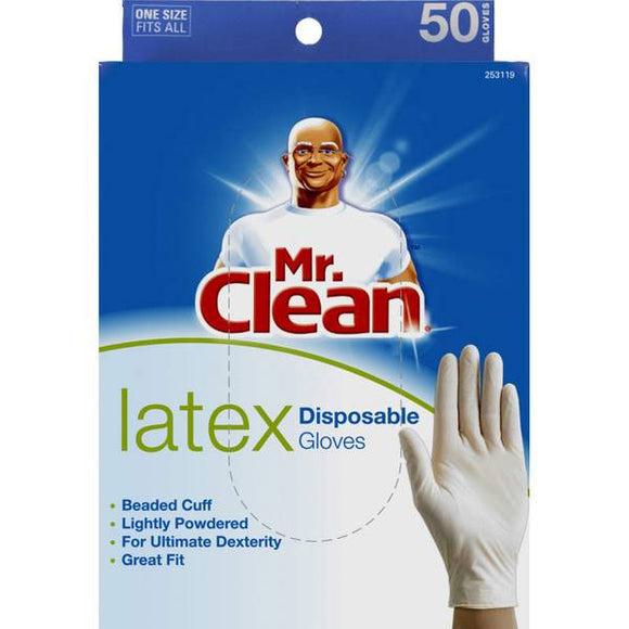 Mr. Clean 117612 Latex Disposable Gloves (50 ct)