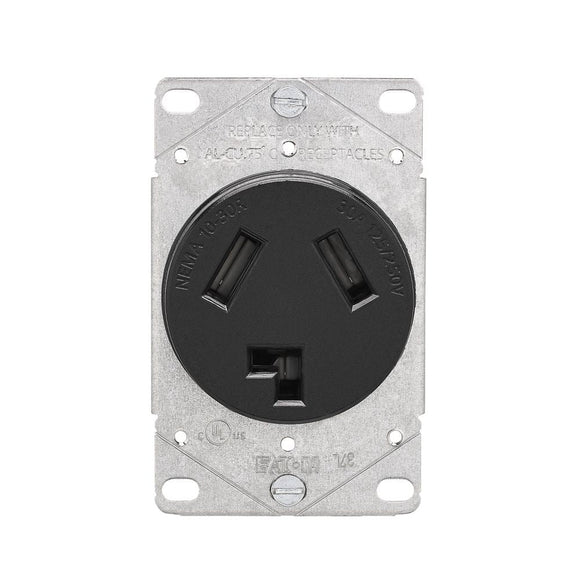 Eaton Cooper Wiring Devices AH38BK-F Eaton Power Device Receptacle Single Flush