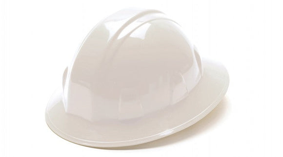 Pyramex Sl Series Full Brim Hard Hat White Full Brim Style 4-Point Ratchet (White)