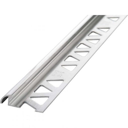 M-D Building Products 3/8 In. X 8 Ft. Bright Clear Aluminum Bullnose Tile Edging (3/8 x 8', Bright Clear Aluminum)