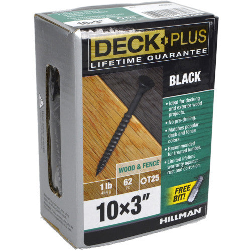 Deck Plus Black Deck Screws #10 X 3 (#10 X 3)