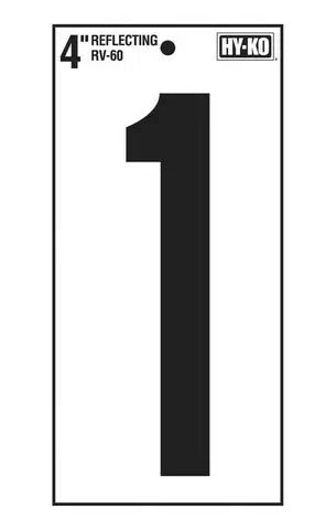 Hy-Ko RV-60-1 4 in. Black Reflective Vinyl Number 1