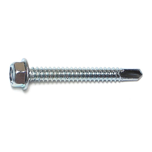 Monster Fastener Zinc Plated Steel Hex Washer Head Self-Drilling Screws